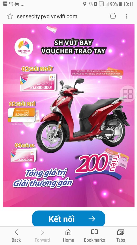 WiFi Marketing tại trung tâm thương mại Gigamall