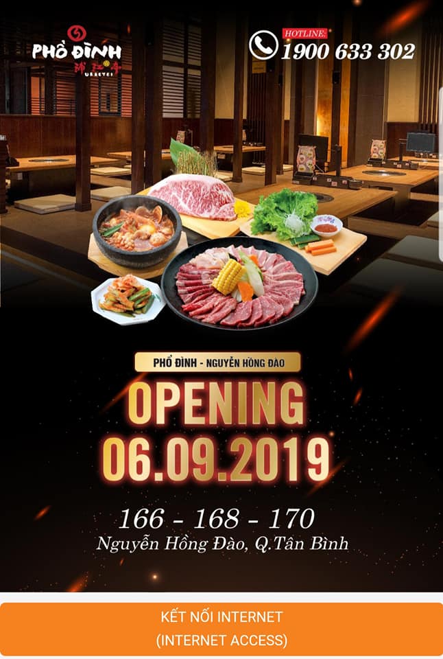 WiFi Marketing tại chuỗi nhà hàng Phổ Đình