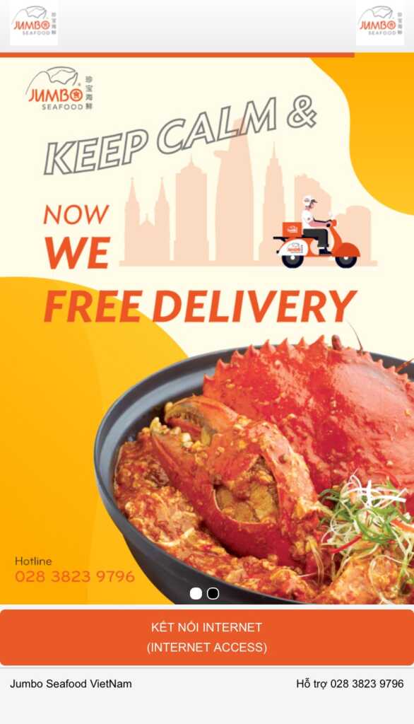 Wifi marketing tại Nhà hàng Jumbo Seafood Việt Nam