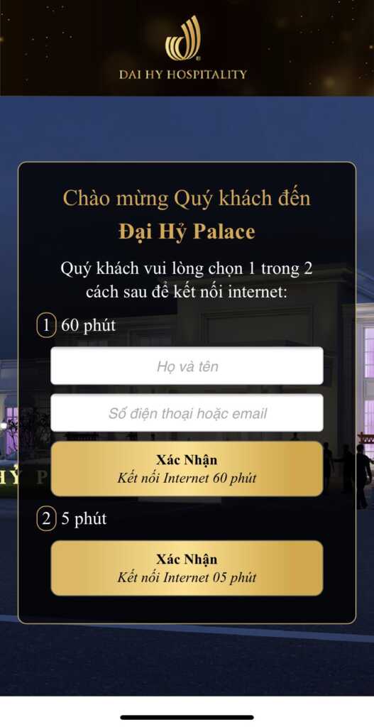 Wifi marketing tại nhà hàng tiệc cưới Đại Hỷ Palace