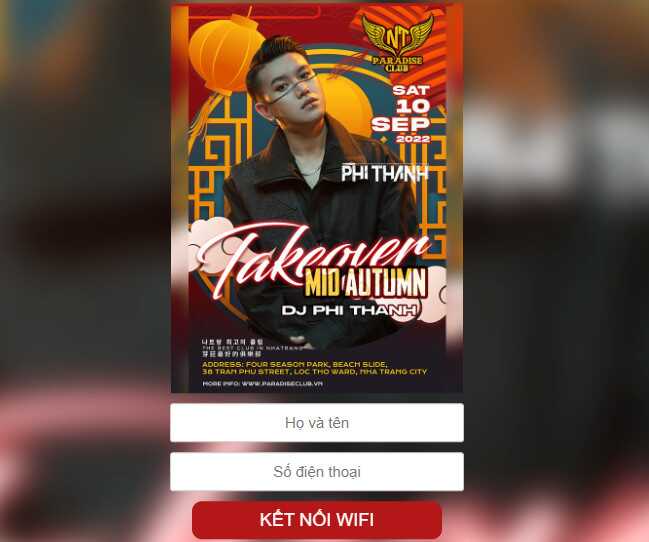 Wifi Marketing tại Paradise Club