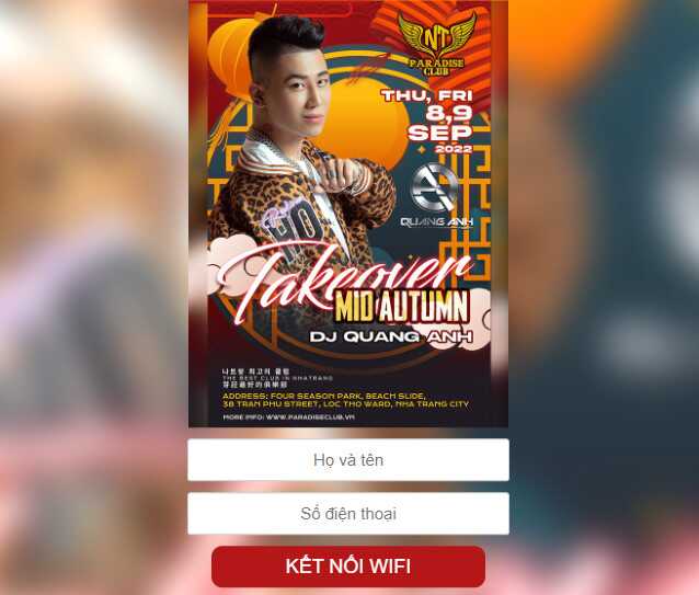 Wifi Marketing tại Paradise Club