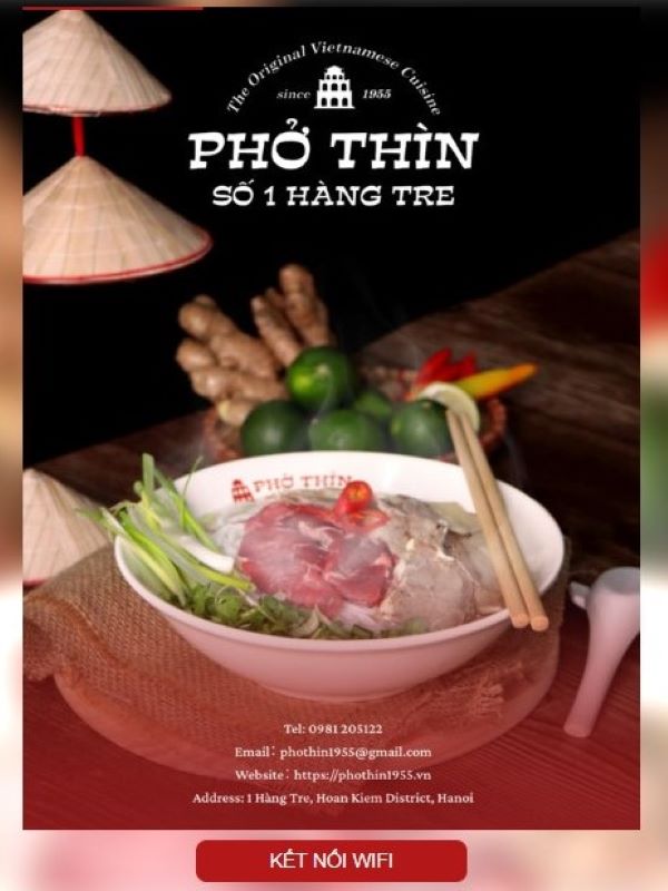 Wifi Marketing tại Phở Thìn Bờ Hồ