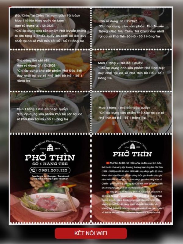 Wifi Marketing tại Phở Thìn Bờ Hồ